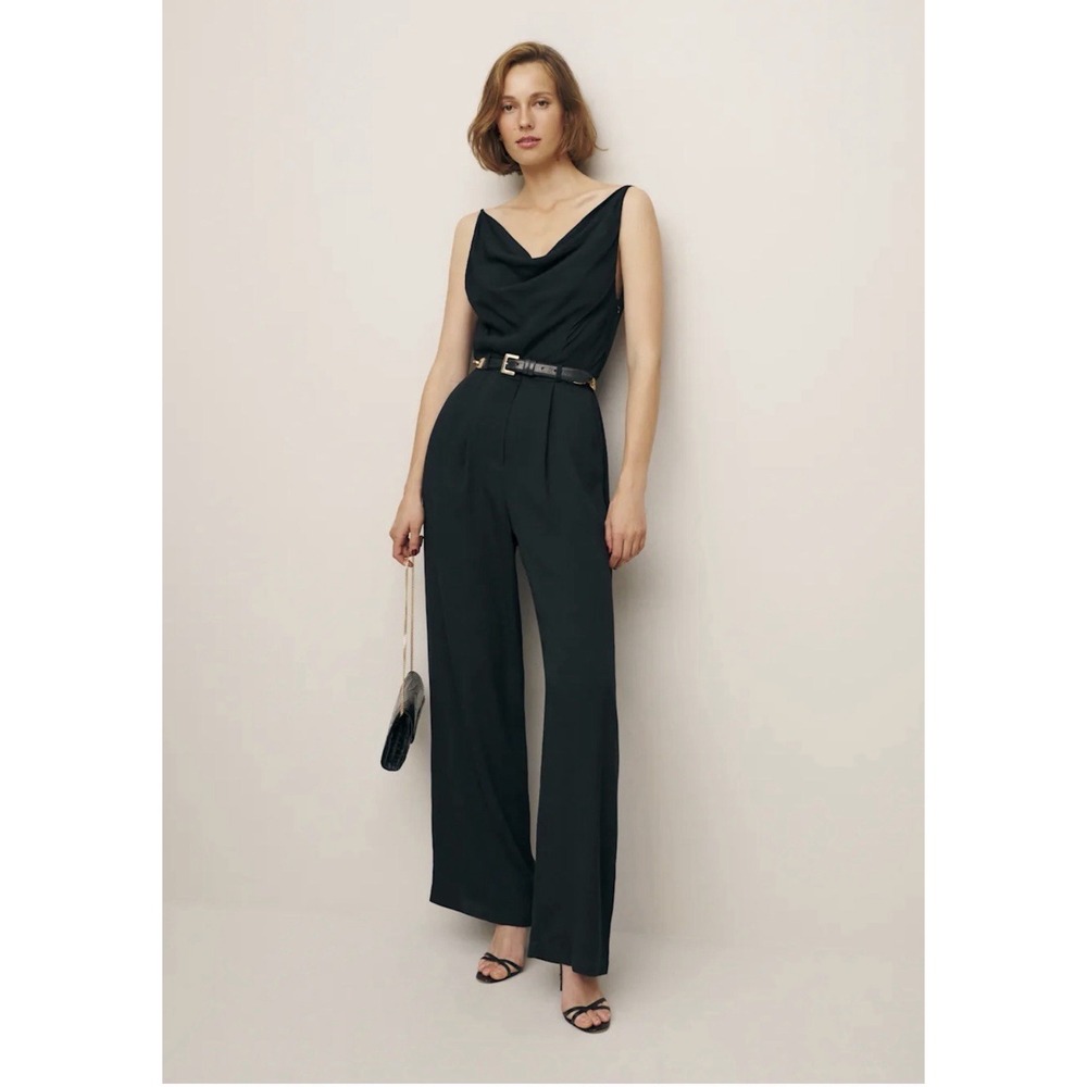 Reformation Black Fiorella Jumpsuit Size 4 NWOT